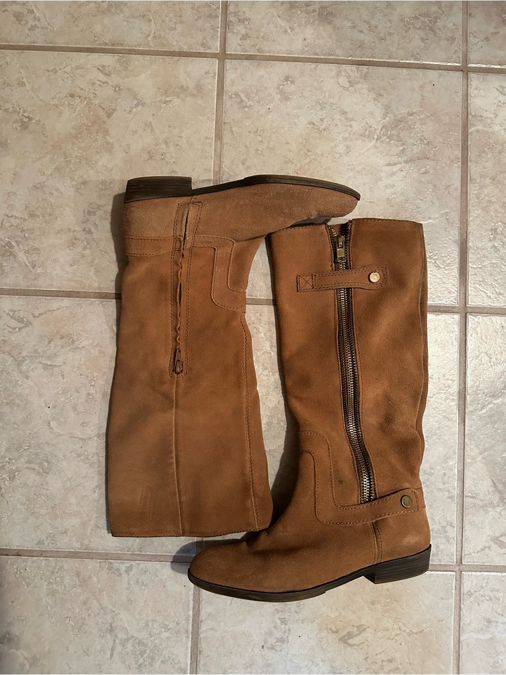 Chestnut Leather-Upper Boots - Size 7.5M
